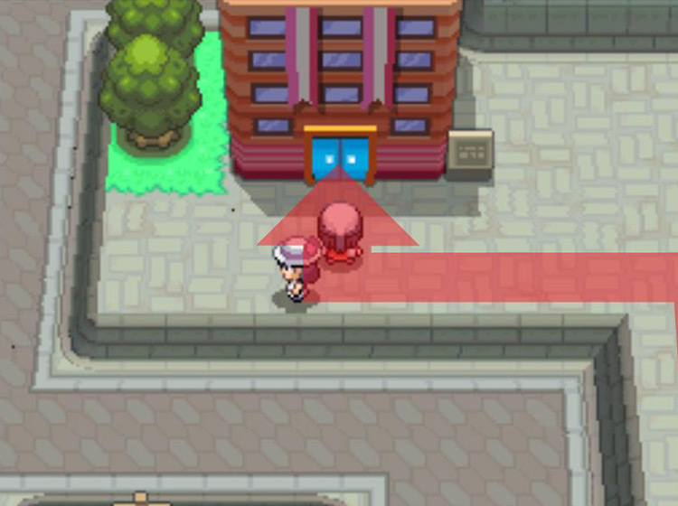 Approaching the Veilstone Department Store from the east / Pokémon Platinum