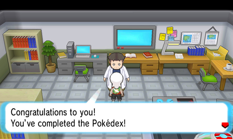Message confirming that the player has completed the National Pokédex. / Pokemon ORAS