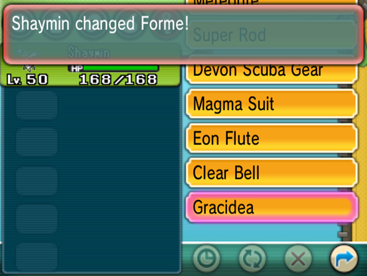 Changing Shaymin’s form. / Pokemon ORAS