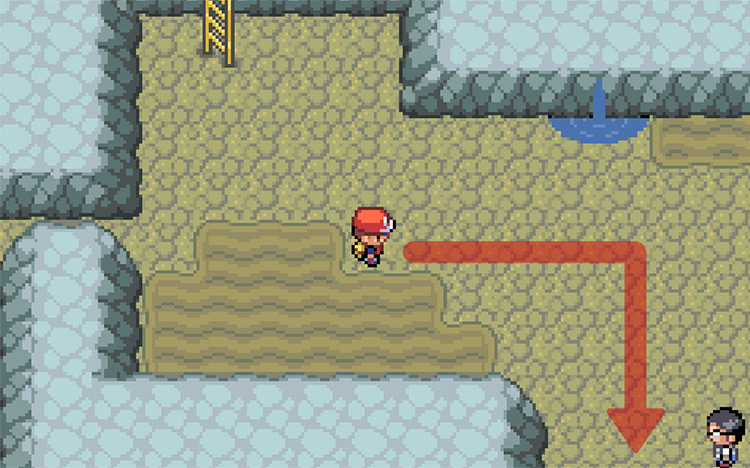 Round the corner past the trainer in glasses / Pokémon FireRed and LeafGreen