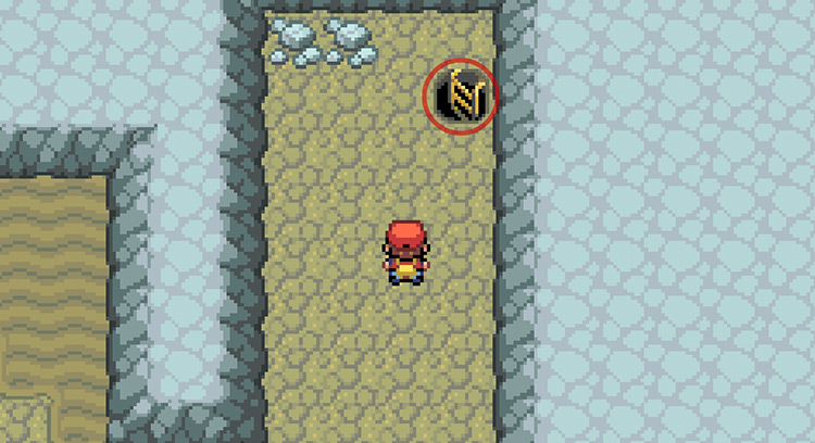 This ladder goes to Rock Tunnel’s first basement floor / Pokémon FireRed and LeafGreen