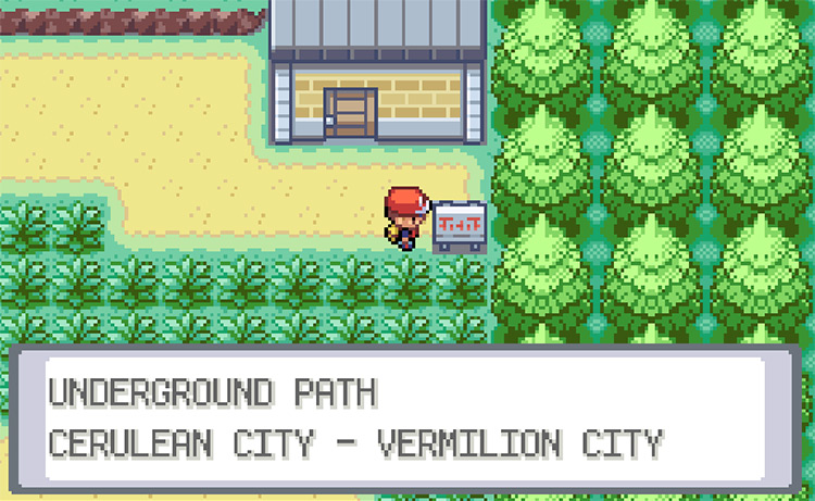 Standing outside of the Underground Path from Cerulean City to Vermilion City / Pokemon FRLG