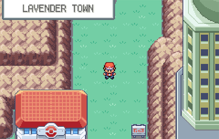 Standing at the entrance to Lavender Town / Pokemon FRLG