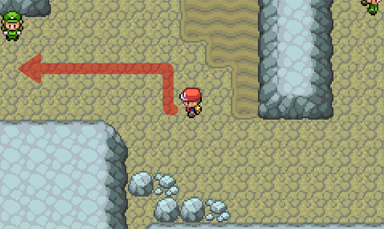 After walking south from the ladder, walk west past the Picknicker NPC / Pokémon FireRed and LeafGreen