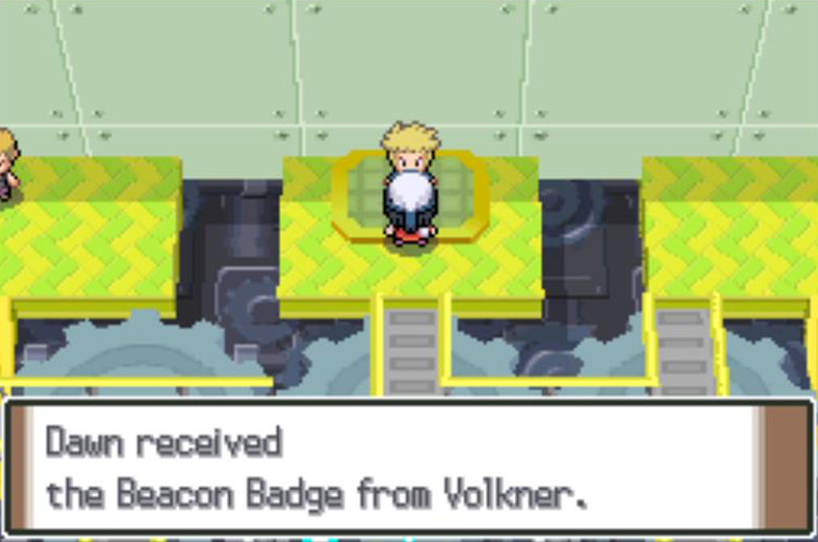 Obtaining the final Badge: the Beacon Badge. / Pokémon Platinum