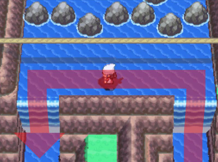 Climbing up one waterfall and down another / Pokémon Platinum
