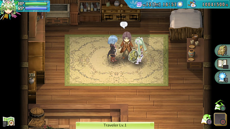 The fortune teller standing in his house / Rune Factory 4