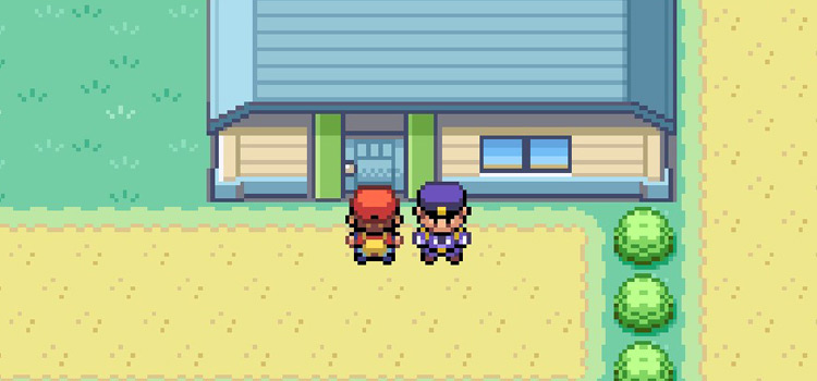 Entering the burglarized house with TM28 in Cerulean City (Pokémon FireRed)