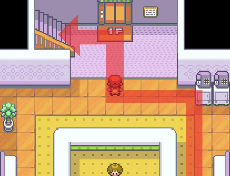 Head up to the second floor. / Pokemon FRLG