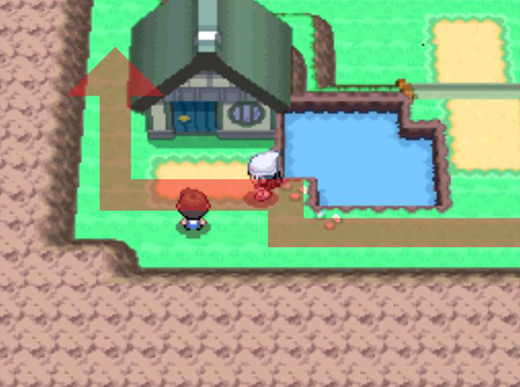 Turning to the north by the southwestern house. / Pokémon Platinum