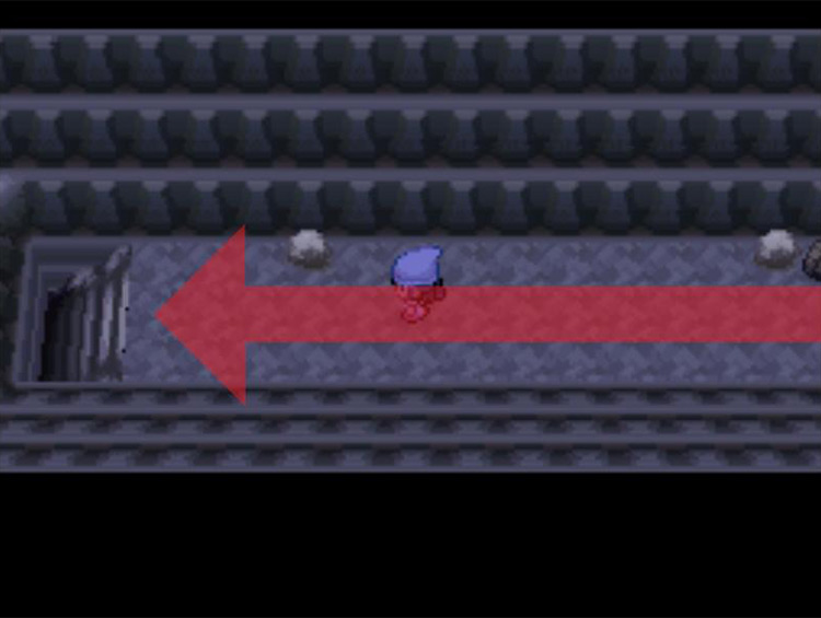 Taking the stairs to reach the next level of Mt. Coronet. / Pokémon Platinum