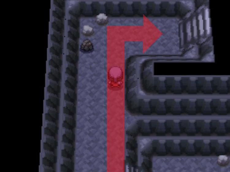 Turning right to go upstairs. / Pokémon Platinum
