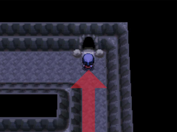 Entering the cave in the corner. / Pokémon Platinum