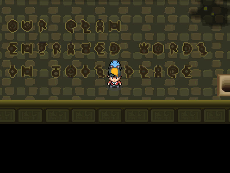 The Unown Glyphs underneath the first secret room / Pokémon HGSS