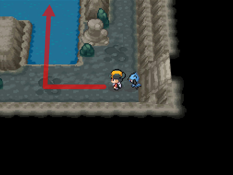 B1 of Union Cave heading towards water / Pokémon HGSS