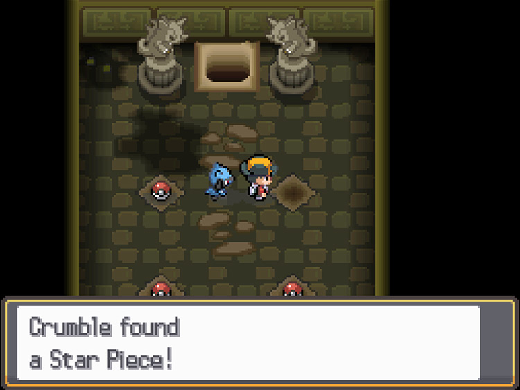 A Star Piece being picked up from inside the second secret room / Pokémon HGSS