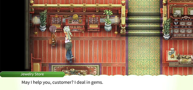 The Jewelry Store Merchant in Rune Factory 4 Special