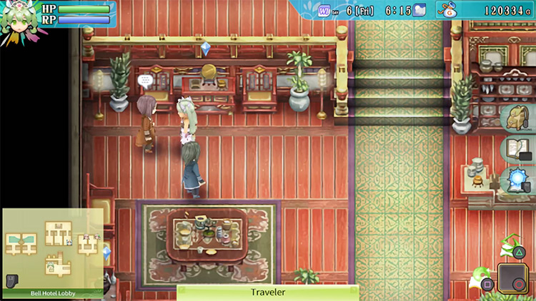 The Jewelry Store merchant in the Bell Hotel Lobby / Rune Factory 4