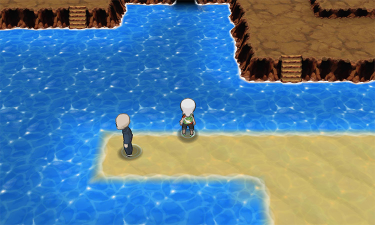 The Shoal Cave during a high tide. / Pokémon Omega Ruby and Alpha Sapphire