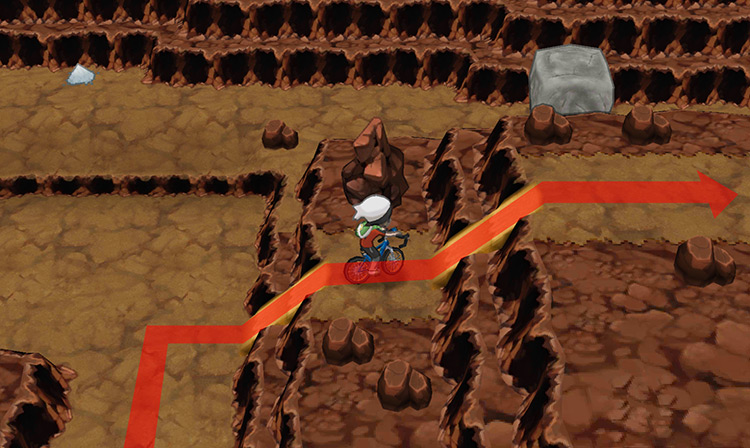 Muddy slopes in the Shoal Cave. / Pokémon Omega Ruby and Alpha Sapphire