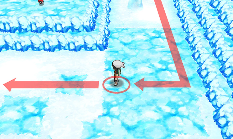 The ideal starting point for the first ice puzzle. / Pokémon Omega Ruby and Alpha Sapphire