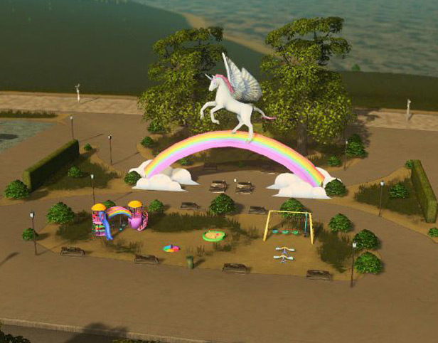 The Sparkly Unicorn Rainbow Park / Cities: Skylines