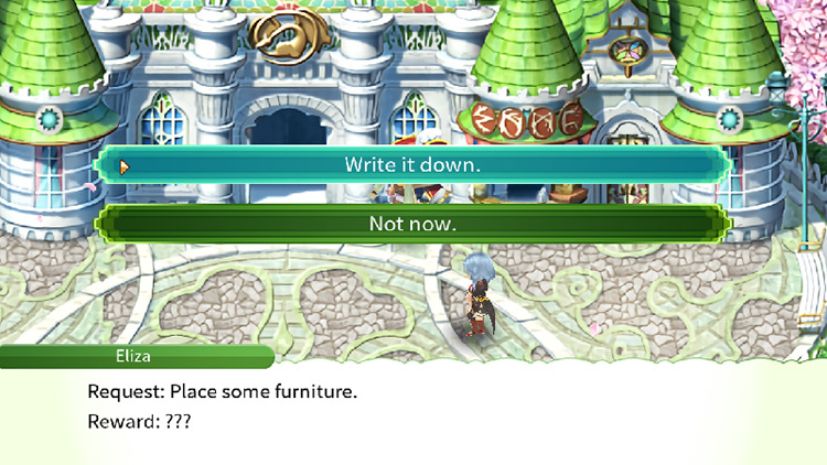 A request to place some furniture down / Rune Factory 4