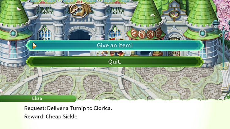 A request to give Clorica a turnip / Rune Factory 4