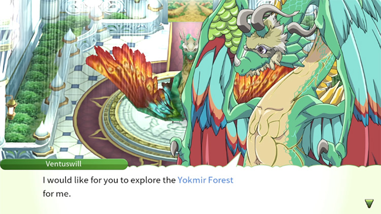 Venti requesting that you explore Yokmir Forest / Rune Factory 4