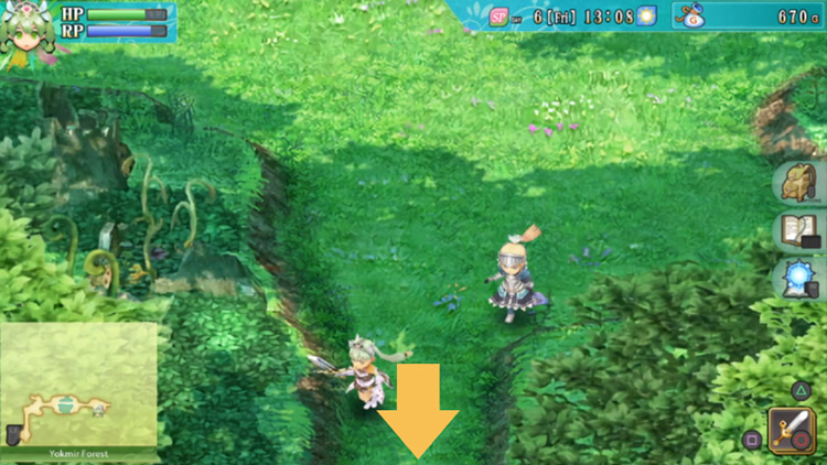 Frey taking the path heading south / Rune Factory 4