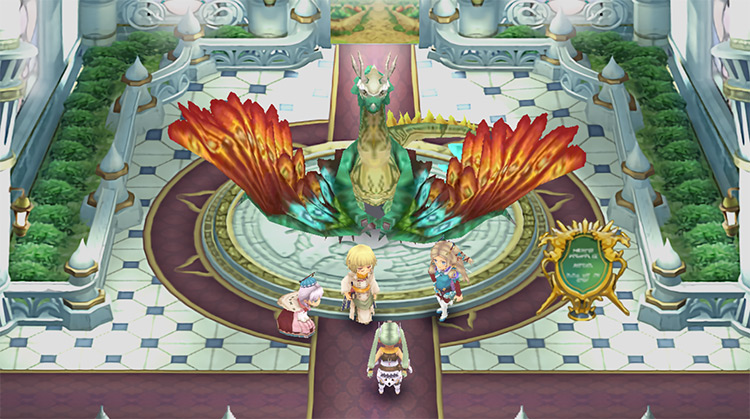 A discussion in the Castle: Dragon Room about the strange noises at night / Rune Factory 4