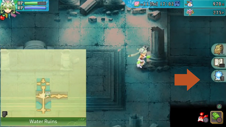 The Water Ruins going east in the original room / Rune Factory 4