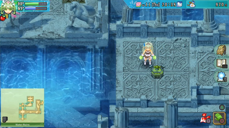 The first yellow switch in the Water Ruins / Rune Factory 4