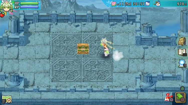 A chest in the Water Ruins with a Battle Axe / Rune Factory 4