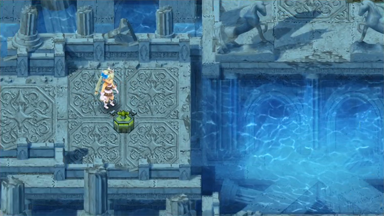 A yellow switch in the Water Ruins / Rune Factory 4