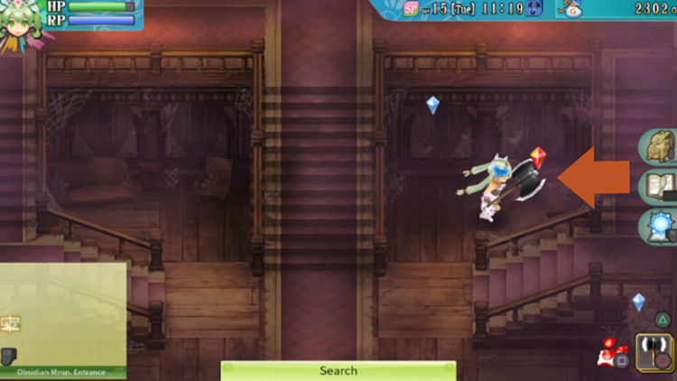 The spot a diary can be found in the Obsidian Mansion Entrance / Rune Factory 4