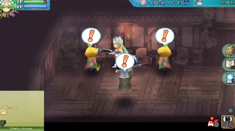 An ambush in the Obsidian Mansion / Rune Factory 4