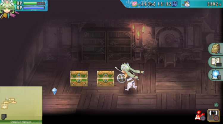 Treasure chests in the Obsidian Mansion / Rune Factory 4