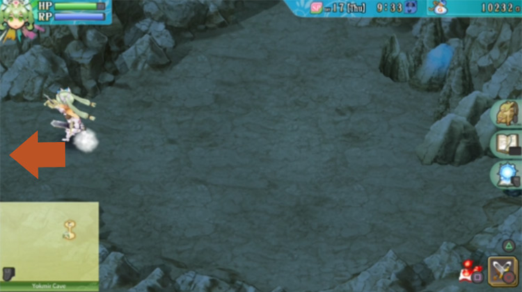 A small area in Yokmir Cave where Frey meets the Chipsqueek / Rune Factory 4