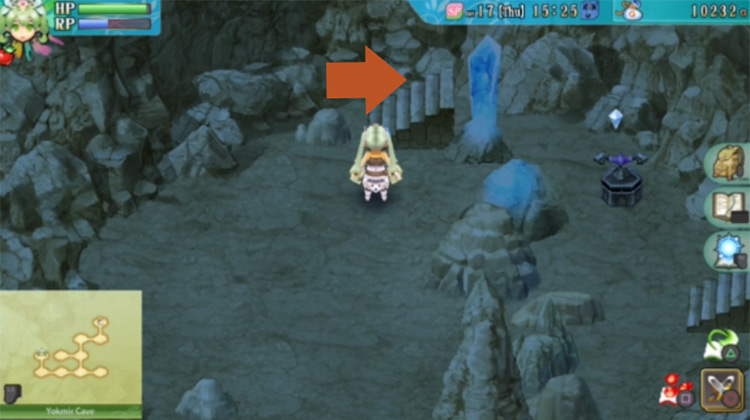 A staircase leading up in Yokmir Cave / Rune Factory 4
