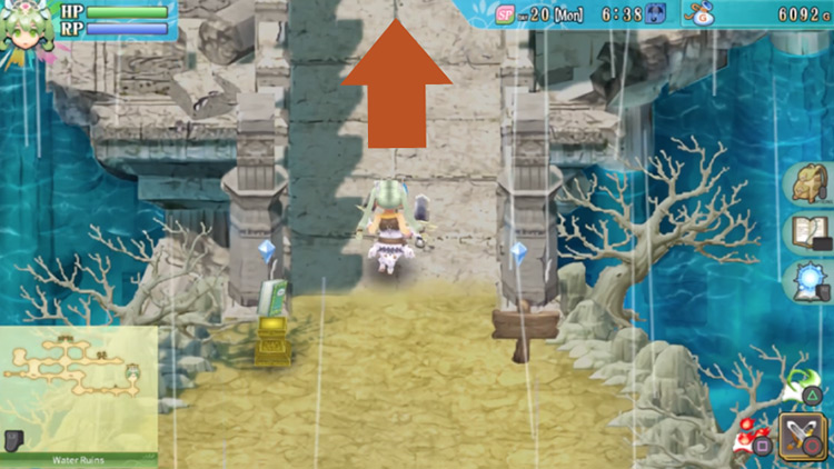 The entrance to the Water Ruins / Rune Factory 4