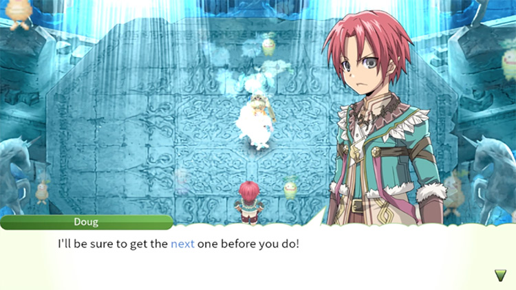 Doug’s reaction to you finding the Water Ruins’ Rune Sphere / Rune Factory 4