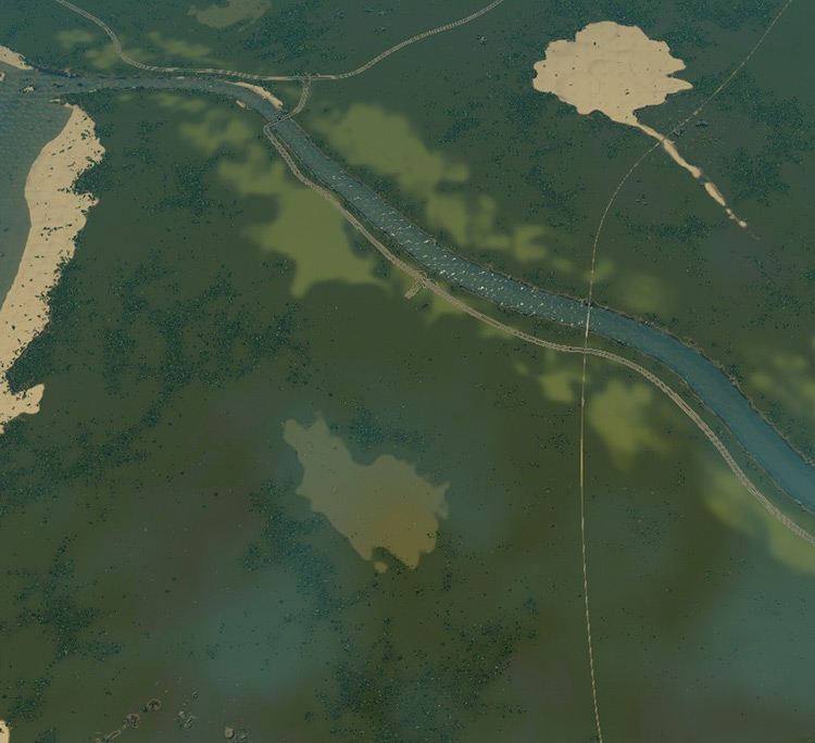 The highway and railway connections on Asanu Beach / Cities: Skylines
