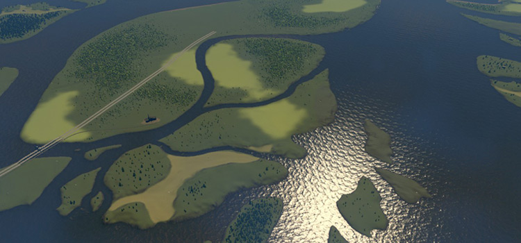 The Gondola Islands map in Cities: Skylines