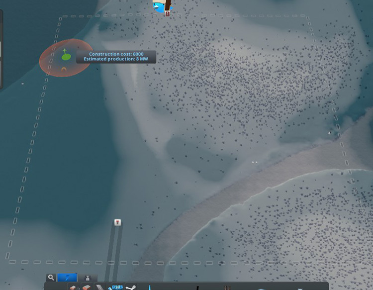 Your starting tile only has strong wind near the water / Cities: Skylines