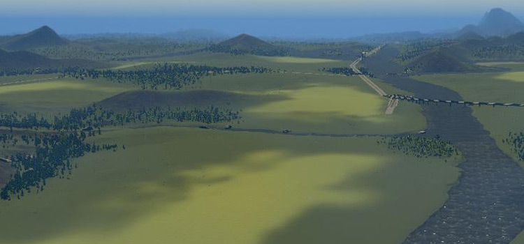 The valleys & mountains of Green Peaks Map (Cities: Skylines)