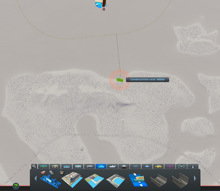 You can connect to Honu Island’s external ship route even from the starting tile / Cities: Skylines