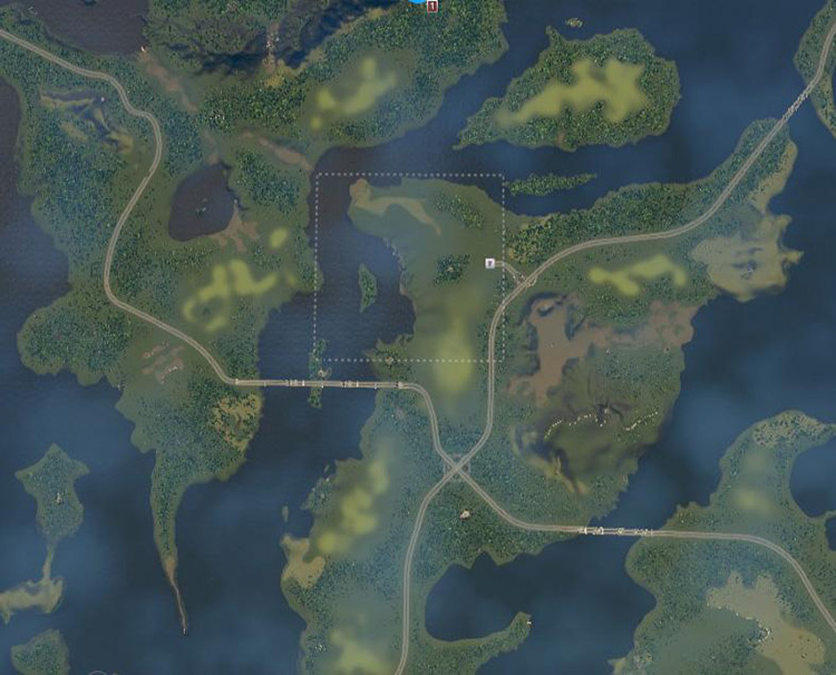 The two long highways connect the map’s largest islands / Cities: Skylines