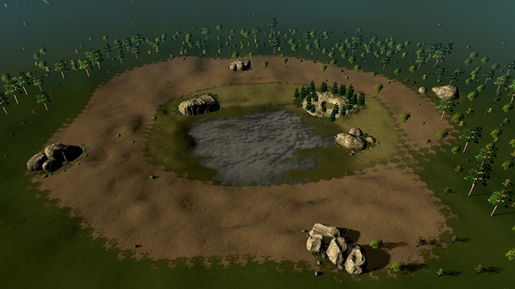 You’ll find interesting details, such as this small wetland area, all over the map / Cities: Skylines