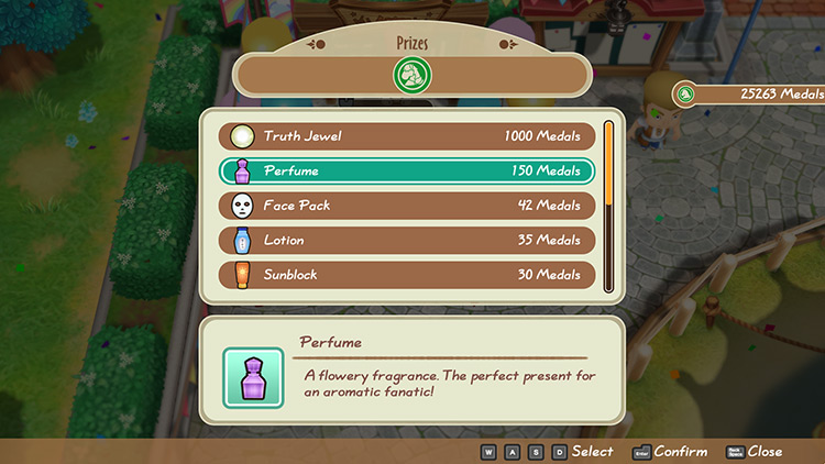 Shop interface of the Derby Prize menu showing Perfume / SoS: FoMT